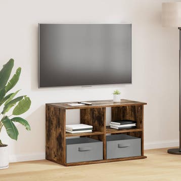 vidaXL TV-standaard met lade Gerookt eiken 79 x 40 x 48 cm, Verzenden, Nieuw, 50 tot 100 cm, Minder dan 100 cm