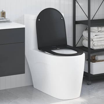 vidaXL Toiletzitting Zwart 47 x 36 x 3,4 cm Duroplast, Verzenden, Nieuw