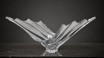 Art Vannes - Centre de table / Coupe sculpturale en cristal