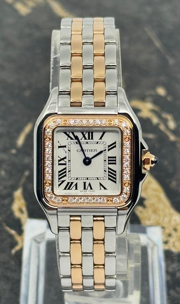 Cartier Panthère Small - Rose/steel - Diamonds - W3PN0014, Sieraden, Tassen en Uiterlijk, Horloges | Dames, Polshorloge, Nieuw