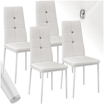 Eetkamerstoelen, kunstleer met strass steentjes, Verzenden, Nieuw