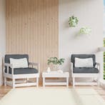 vidaXL Tuinstoelen met kussens 2 st massief grenenhout wit, Verzenden, Nieuw, Tuinset