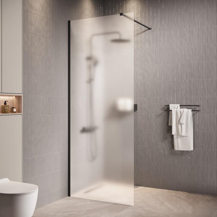 Douchewand Florida 70 x 200 cm Zwart – Inloopdouche 8 mm, Doe-het-zelf en Verbouw, Sanitair, Nieuw, Douche, Verzenden