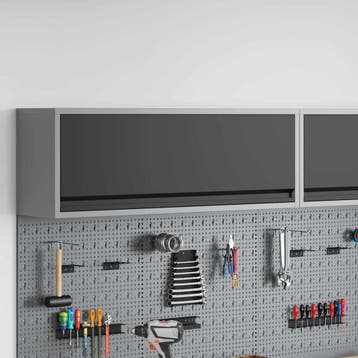 vidaXL Gereedschapskast met opslag Zwart en Grijs 100 x 25 x, Verzenden, Nieuw