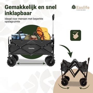 EasLife opvouwbare bolderkar - Bolderwagen met regen hoes -, Caravans en Kamperen, Ophalen of Verzenden, Nieuw
