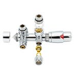 Chrome radiator aansluitset Haaks voor radiatoren met onder, Doe-het-zelf en Verbouw, Verwarming en Radiatoren, Ophalen of Verzenden