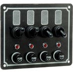 Schakelpaneel Boot 12V met 4 Schakelaars 125x100mm, Watersport en Boten, Accessoires en Onderhoud, Ophalen of Verzenden, Nieuw