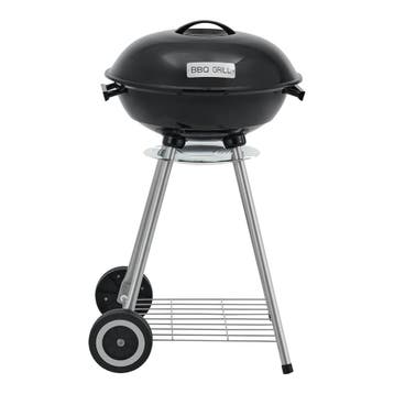 Houtskool BBQ Apricena rond met deksel 80x49x47 cm zwart cas, Verzenden, Nieuw