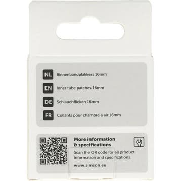 Simson Binnenbandpleisters 16 mm voor lekke fietsbanden,..., Ophalen of Verzenden, Nieuw, Band