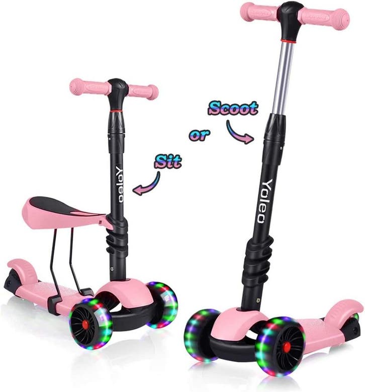 YOLEO 3-in-1 step met zitje voor kinderen, driewielige step, Huis en Inrichting, Woonaccessoires | Overige, Zo goed als nieuw