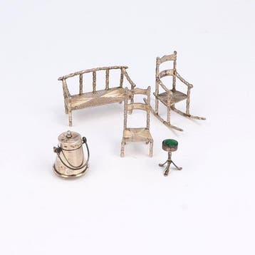 Zaanlandse Zilversmederij. - Beeldje, Miniatuur interieur. -