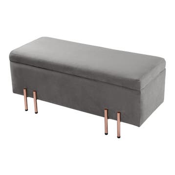 Bankje Dals met opbergruimte 118x40x42 cm grijs [en.casa], Verzenden, Nieuw