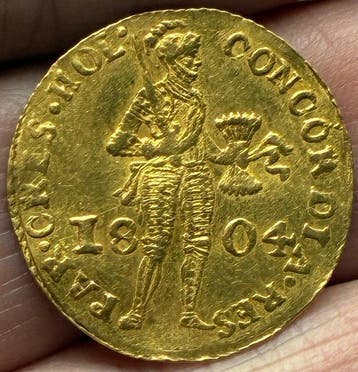 Nederland, Holland, Dordrecht Gouden Dukaat 1804 / PR- /
