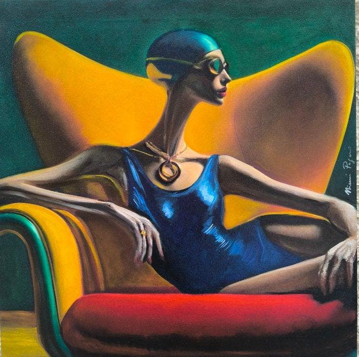 Ninni Pagano (1969) - Enigma dal guscio doro, Antiek en Kunst, Kunst | Schilderijen | Klassiek
