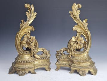 Vuurbok (2) - Verguld brons - Rococo-stijl