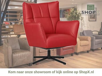 Leren draaifauteuil Lovely - Toledo Ducati (rood), Nieuw, Ophalen of Verzenden, 75 tot 100 cm, Eigentijds, Modern, Retro, Vintage