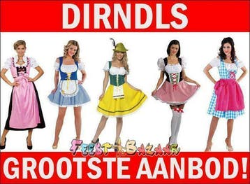 Goedkope Unieke Dirndls Tiroler Jurk Dirndl Oktoberfest, Ophalen of Verzenden, Nieuw, Carnaval, Kleding