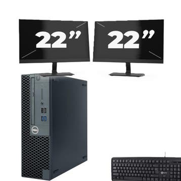 Dell OptiPlex 3070 SFF -   i3-9e  - 8GB  - 256GB  + 2x 22 in, Computers en Software, Desktop Pc's, Verzenden, 8 GB, Refurbished