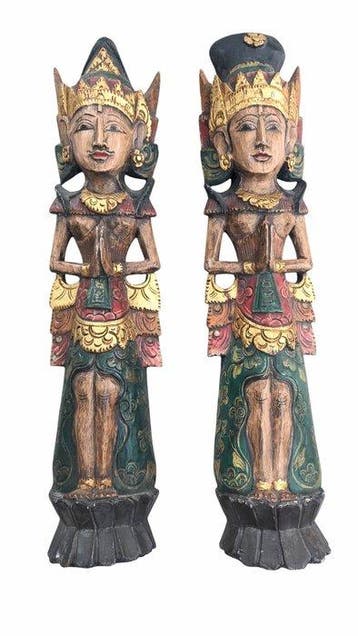 Twee Balinese wandfiguren - Hout - Indonesië - de tweede
