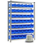 Stellingen met bakken combinatieset legbordstelling incl. 42, Ophalen of Verzenden