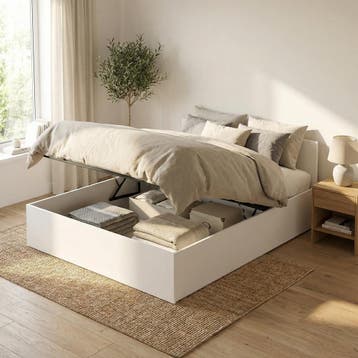 Wit Bed 140x200 | Modern Design | Scherpe Prijs, Verstelbaar, Wit, Nieuw, Twijfelaar