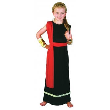 Romeins gewaad zwart rood voor meisjes - Romeinse kleding, Ophalen of Verzenden, Nieuw
