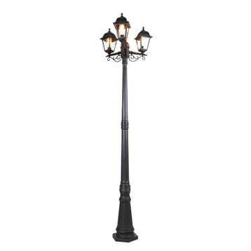Klassieke lantaarn zwart 3-lichts IP44 - Capital, Tuin en Terras, Verzenden, Nieuw, Kunststof