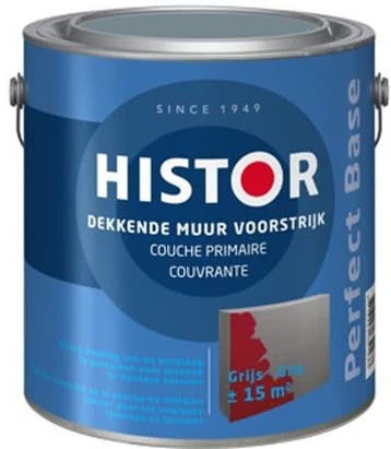 Histor Perfect Base Dekkende Muur Voorstrijk - Grijs - 2,..., Doe-het-zelf en Verbouw, Nieuw, Ophalen of Verzenden, Verf, Grijs