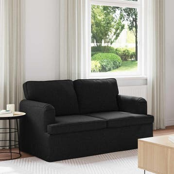 vidaXL Bank Zwart 144 x 80 x 85 cm Stof, Huis en Inrichting, Verzenden, Nieuw, Stof, Minder dan 150 cm