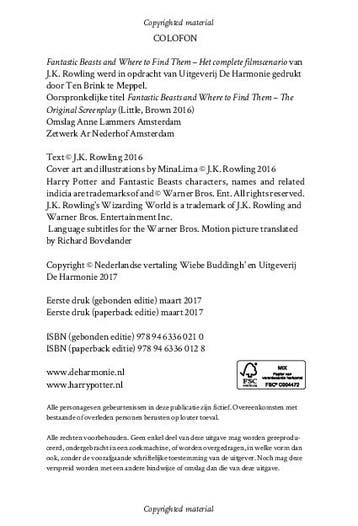 Fantastic beasts and where to find them / Fantastic beasts /, Boeken, Verzenden, Zo goed als nieuw, J.K. Rowling