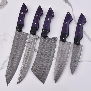 Keukenmes - Chefs knife - Gevouwen staal , hars - Noord