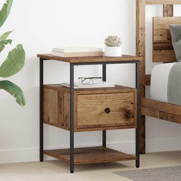 vidaXL Nachtkastje Oudhout 40 x 42 x 56 cm Bewerkt hout, Minder dan 45 cm, Verzenden, Nieuw, 55 tot 70 cm