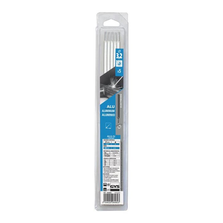 Laselektroden aluminium GYS 3,2mm blister 5 stuks, Doe-het-zelf en Verbouw, Gereedschap | Lasapparaten, Overige typen, Nieuw, Verzenden