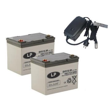 Landport (LP) 2x EVX12-39 accus 12 volt 39 ah + IMPULS II, Ophalen of Verzenden, Nieuw