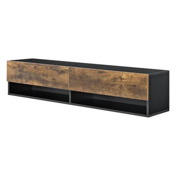TV meubel Halmstad zwevend 140x31x30 cm zwart en eikenkleuri, Verzenden, Nieuw