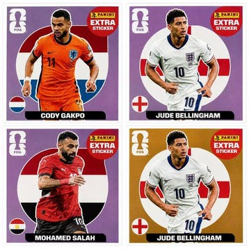 Panini Panini FIFA World Cup Jude Bellingham, mohamed salah,, Nieuw