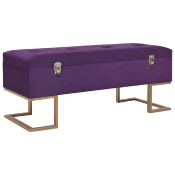 vidaXL Bankje met opbergvak 105 cm fluweel paars, Verzenden, Nieuw