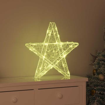 vidaXL 3D Ster 50 LEDs Warmwit 55 x 53,5 x 10 cm Acryl, Diversen, Verzenden, Nieuw