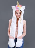Hood Eenhoorn Wit met Regenboog Manen Unicorn Muts Wanten Oo, Kleding | Dames, Mutsen, Sjaals en Handschoenen, Ophalen of Verzenden