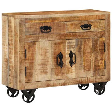 vidaXL Dressoir 80x30x65 cm massief ruw mangohout, Verzenden, Nieuw, 50 tot 100 cm, 25 tot 50 cm