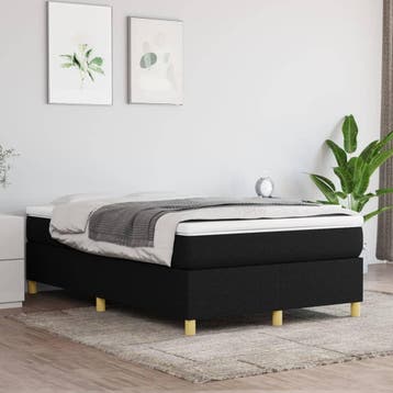 vidaXL Boxspring met matras stof zwart 120x200 cm, Verzenden, Zwart, Nieuw, Twijfelaar