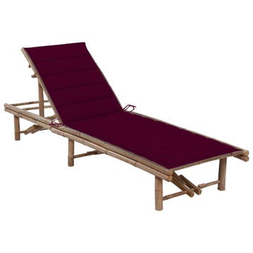 vidaXL Ligbed met kussen bamboe, Verzenden, Nieuw