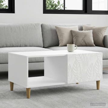 vidaXL Salontafel Wit 90 x 50 x 40 cm Bewerkt hout, Verzenden, Nieuw, Overige houtsoorten, 50 tot 100 cm