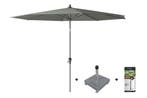 Platinum Riva stokparasol 3 m. rond - Olive met voet en hoes, Tuin en Terras, Tuinsets en Loungesets, Verzenden, Nieuw, Overige materialen