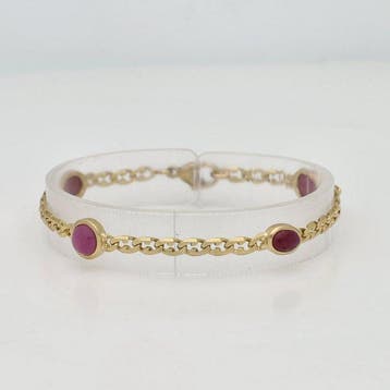 Armband - 18 karaat Geel goud - Robijn, Nieuw
