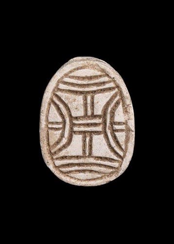 Oud-Egyptisch Speksteen Hyksosperiode scarabee met
