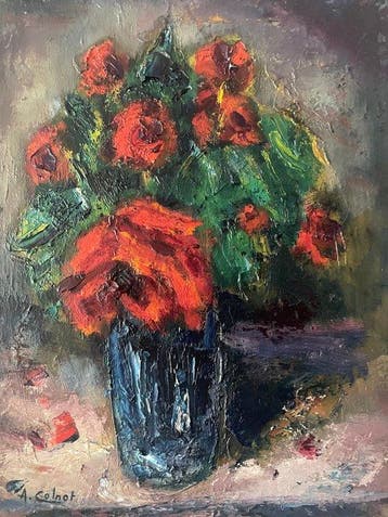 Arnout Colnot (1887-1983) - Still Life with Red Flowers