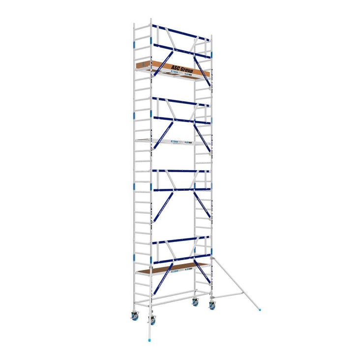 AGS Pro rolsteiger ASC 75 x 250 x 9,2wh enkelzijdig, Doe-het-zelf en Verbouw, Steigers, Rolsteiger of Kamersteiger, Nieuw, 5 meter of hoger