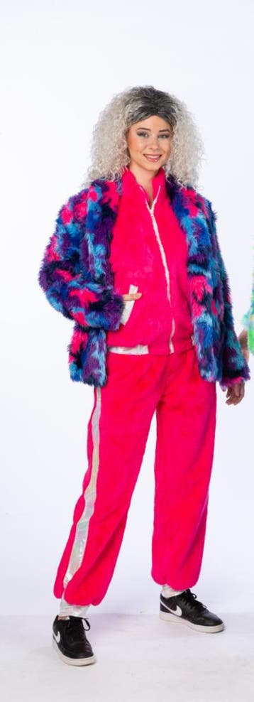 Pluche Jas Blauw/Paars/Pink Premium, Kleding | Dames, Carnavalskleding en Feestkleding, Ophalen of Verzenden, Nieuw
