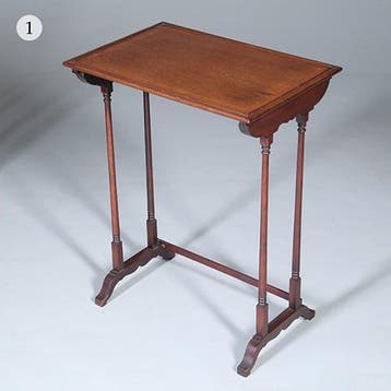 Mahonie 4-delig Engels mimiset alle bladen met ingelegd met, Ophalen of Verzenden